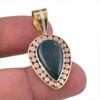 Natural Bloodstone 925 Solid Sterling Silver Jewelry TwoTone Pendant 1.50" I4Q45