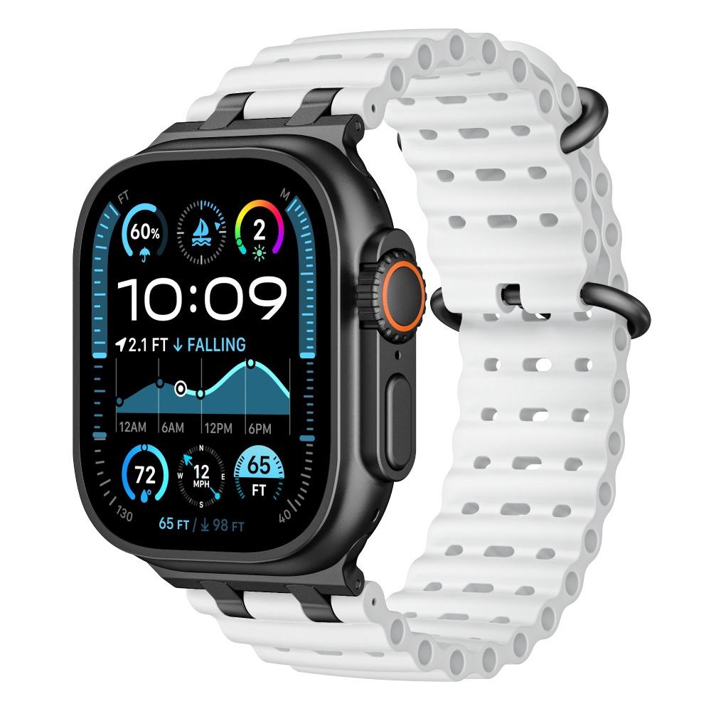 Ocean Silicone Sports Band for Apple Watch Ultra2 49mm Series 10 46mm Soft Loop Strap for Series 9 8 7 6 5 4 SE 45mm 44mm Correa