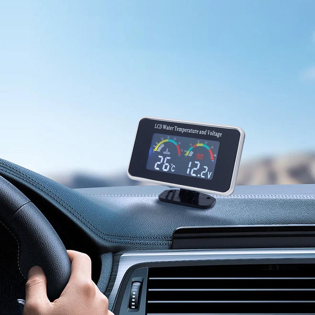 AD Водонепроницаемый ЖК-цифровой вольтметр для автомобиля, грузовика, датчик температуры воды, 10 мм, измеритель температуры и напряжения, 12 В