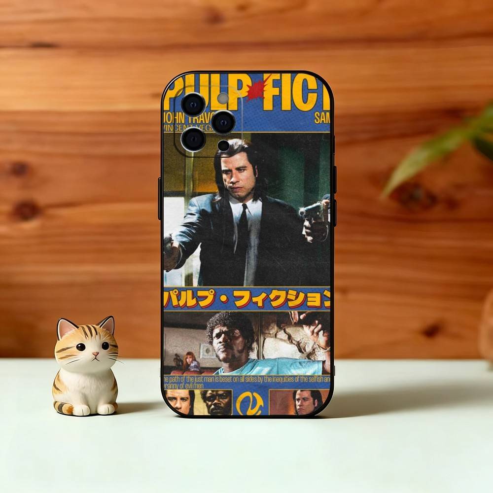 Чехол для телефона «Криминальное чтиво» P-Pulp Для iPhone 17, 16, 15, 14, 13, 12, 11 Plus, Pro Max, Другие Мягкий черный чехол
