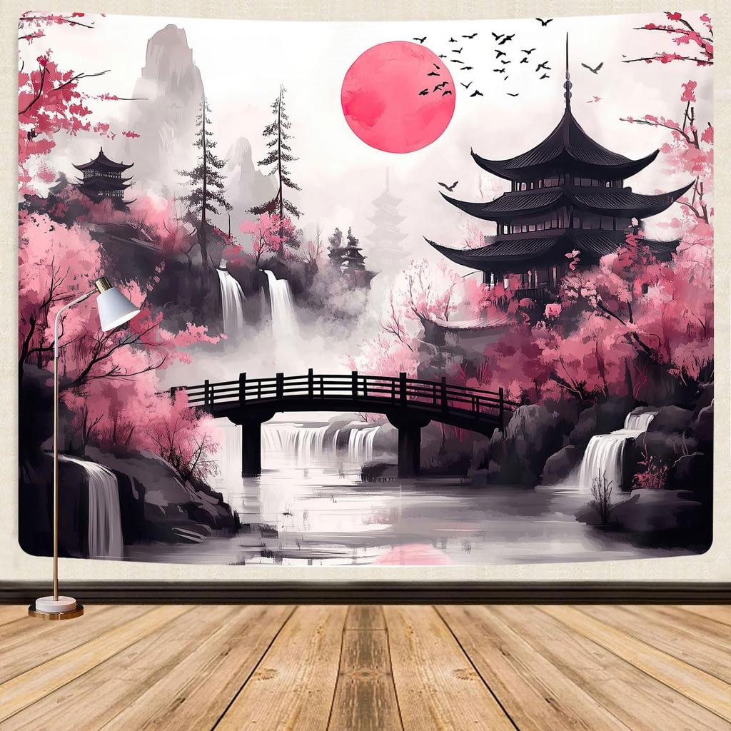 Japanese Anime Tapestry Cool Japanese Cherry Blossoms