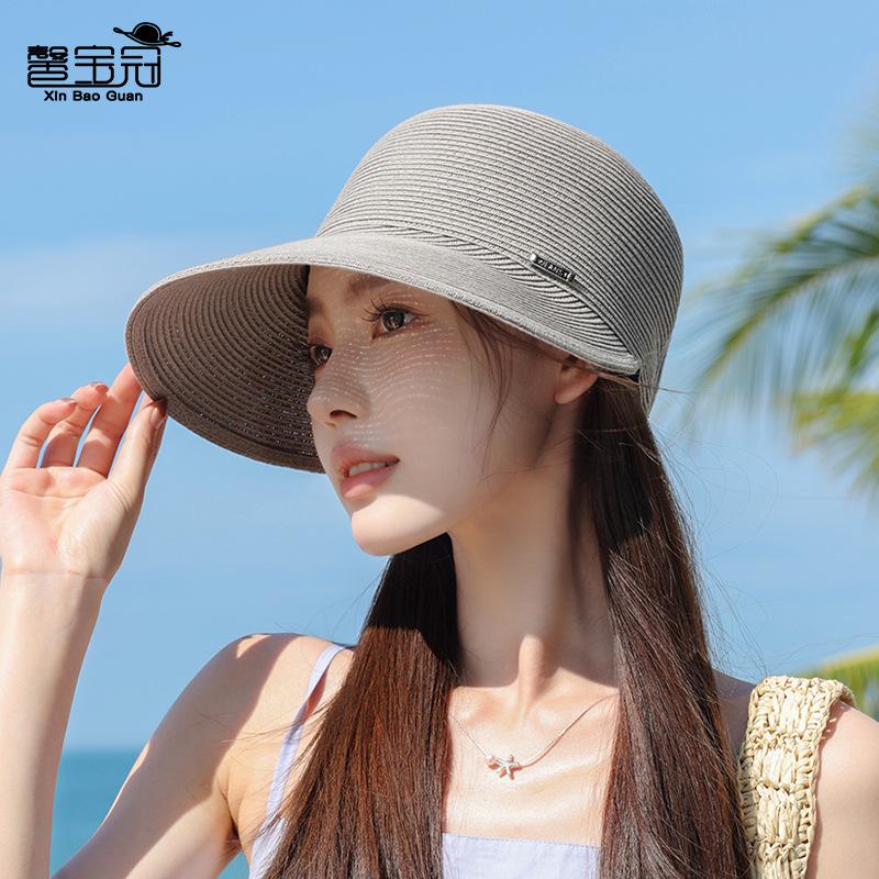 Летняя соломенная шляпа с большими полями, детская модная высококлассная солнцезащитная шляпа, для путешествий на открытом воздухе, для морского побережья, для пляжа