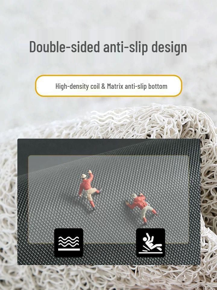 Шелковая петля Нескользящий входной коврик: ПВХ Бытовой Коврик для Ног для Соскабливания Грязи и Жидкости