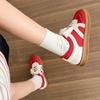 Red Popular German Training Shoes Women's 2025 Spring New Flat-bottomed Versatile White Shoes Retro Board Shoes Casual Sports Shoes