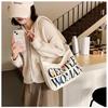 Women's Large Capacity Canvas Crossbody Bag with Letter Print - Versatile Fashion Shoulder Bag for Everyday Use