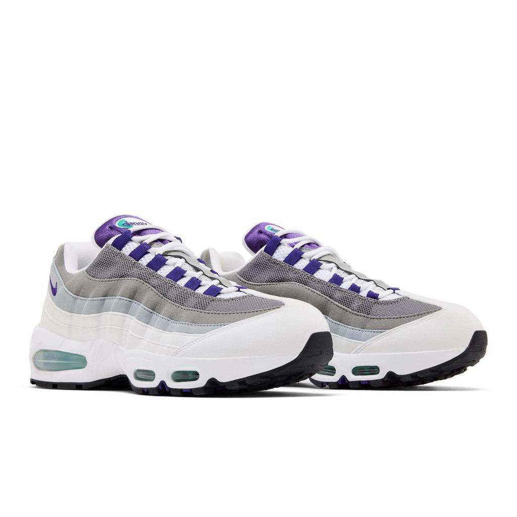 Nike Womens Air Max 95 OG 'Grape' 2026 (women's sizes) White / Court Purple / Emerald Green / Wolf Grey Running Shoes HJ5996 100