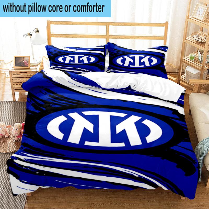 3pcs F.C. Internazionale Milano Printed Bedding Set Duvet Cover Closure Includes 1 Duvet Cover & 2 Pillowcases Bedding Sets Home Decor Gifts