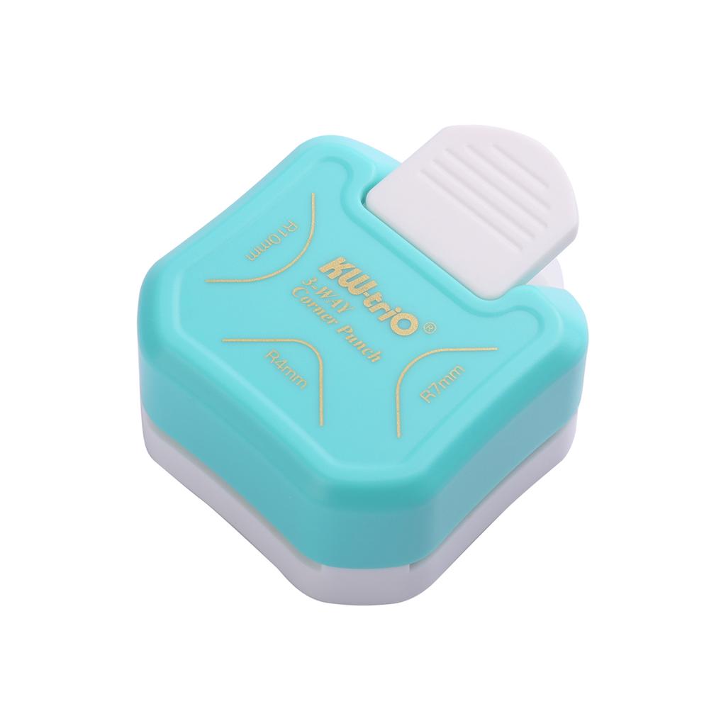 KW-trio 3-in-1 Corner Rounder Punch R4/R7/R10mm Round Corner Trimmer Cutter for Card Photo Paper Laminating Pouches