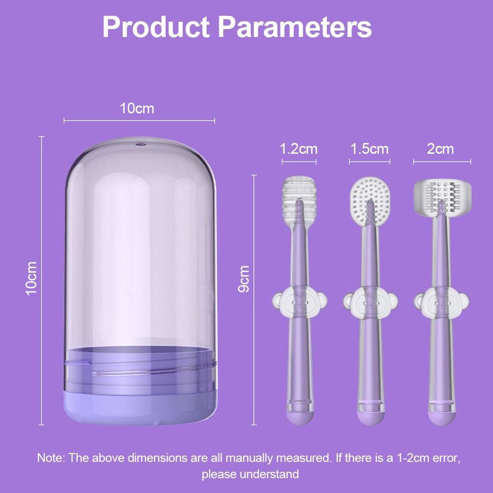 3pcs/set Soft Silicone Baby Oral Cleaner Safe Milk Teeth Tongue Brush Home Use