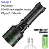 Powerful Super Long Range White Laser Flashlight 80W LED Zoomable Tactical Torch Outdoor High Power Camping Hunting Lantern