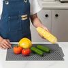 Raised Edges Draining Board Mat Silicone Dish Draining Mat Folding Countertop Mat  Pot