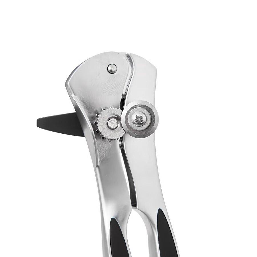 Can Opener Made Of Stainless Steel With A Rubber Handle