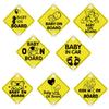 Серия BABY ON BOARD, наклейки на присоске для стайлинга автомобиля, предупреждение о безопасности детей в автомобиле, желтые наклейки, доски объявлений из ПВХ