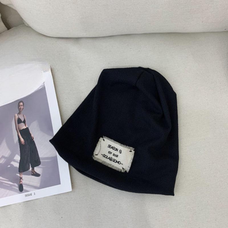 Knitted Hat for Women with Big Head Patches Piled Hats Autumn and Winter Plus Velvet Thickened Cold Hat for Men with Winter Bag Hat Warm Plus Velvet