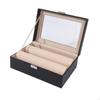 Watch Case Jewelry Storage Box with Large Clear Lid Shockproof Desktop Organizer for Travel
