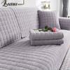 Quilted Plaid Plush Sofa Cover Solid Velvet Couch Covers Living Room Decor L Shape Sofa Backrest Armrests 1/2/3/4 Seat Cushion
