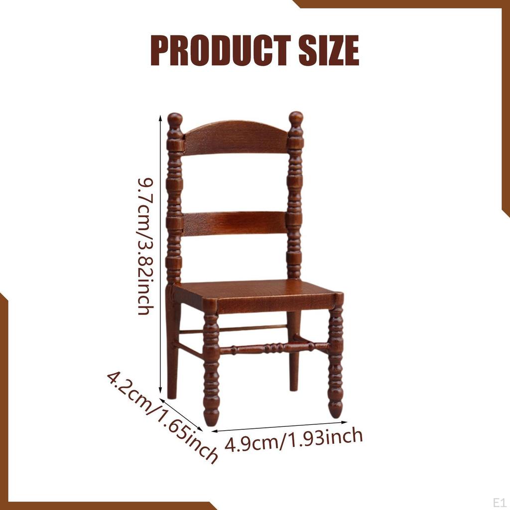1:12 Scale Miniature Furniture Dollhouse Chair Handmade Home Decor Tiny Model for