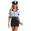 Сексуальный костюм полицейского, женский полицейский костюм, наряд полицейского, облегающее мини-платье с короткими рукавами и шляпой, комплект нижнего белья