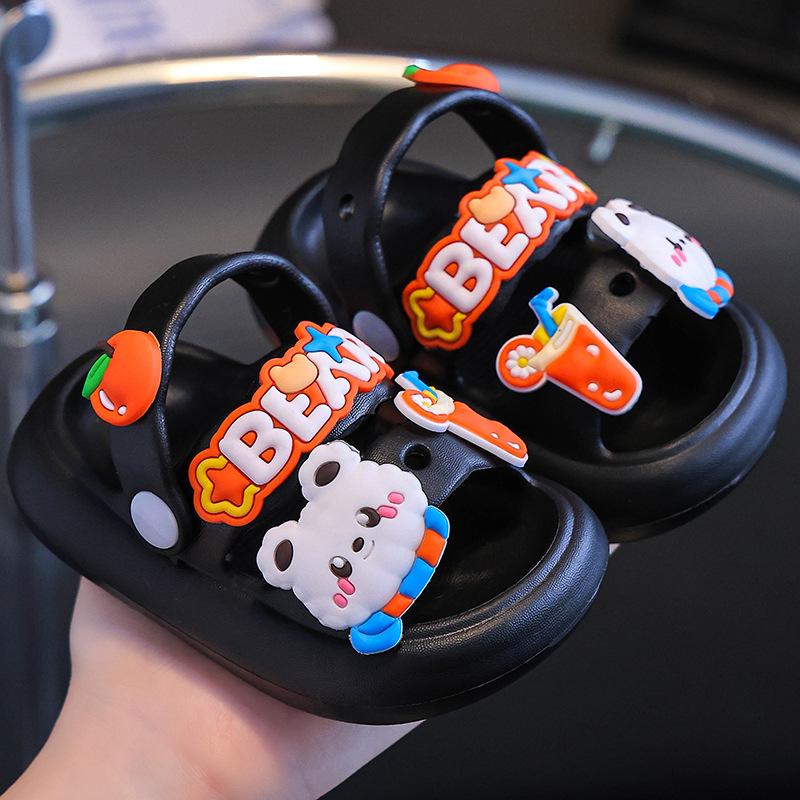 Сандалии для девочек, детские летние тапочки для дома с мягкой подошвой, детские противоскользящие тапочки с кроликом, тапочки для мальчиков с мягкой подошвой