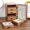 Creative Solid Wood Refrigerator Jewelry Box Storage Box Pull-out High-end Exquisite Earrings Necklace Watch Jewelry Storage Box