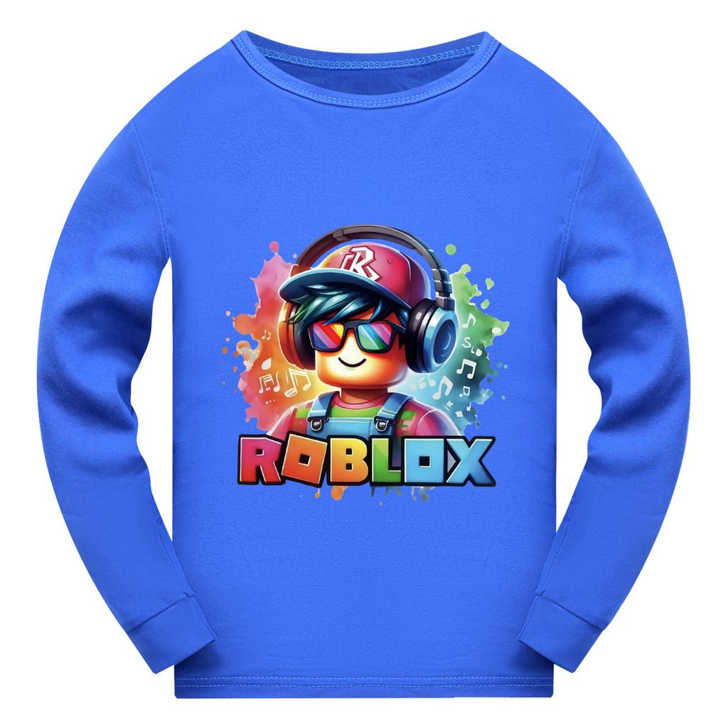 5528 Детская футболка с принтом Roblox для мальчиков и девочек, с длинным рукавом