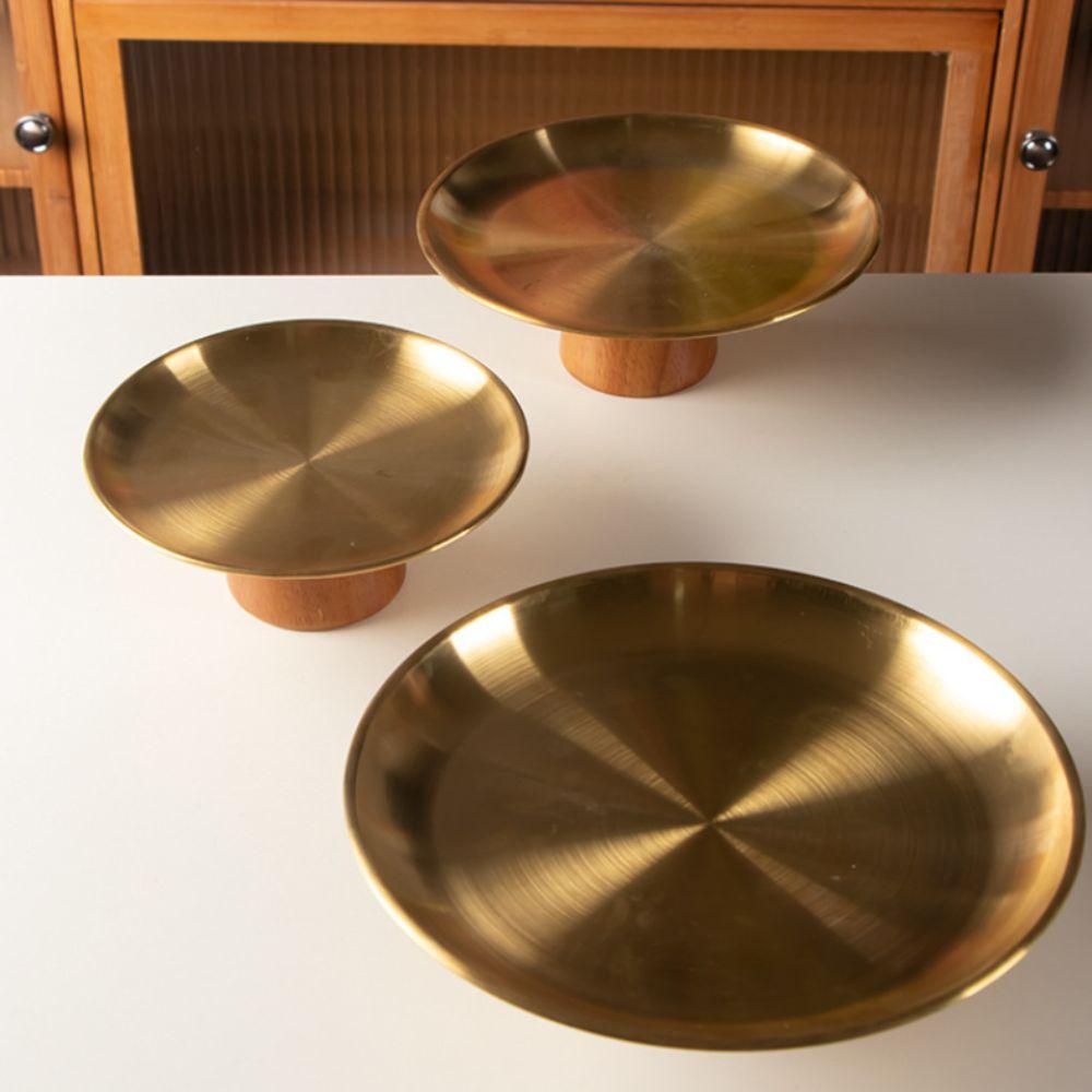 Устойчивый поднос для торта Нержавеющая сталь Десертная тарелка Новый контейнер для закусок Украшение для дома