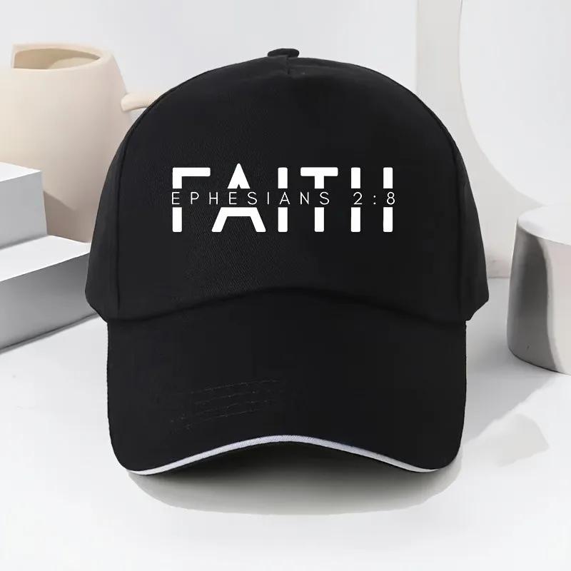 Faith Ephesians 2:8 Graphic Baseball Cap Adjustable Polyester Casual Sports Hat