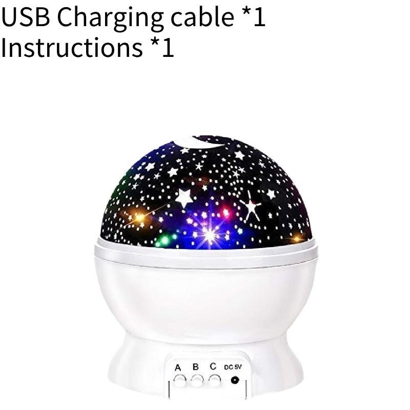 Ночной звездный проектор Звездное небо Луна Лампа Детские спальные огни Вращающийся светодиодный