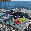 Hard Mini Fishing Pole Spinning Fishing Hand Pole Telescopic Fishing Rod Set  Stream Lake
