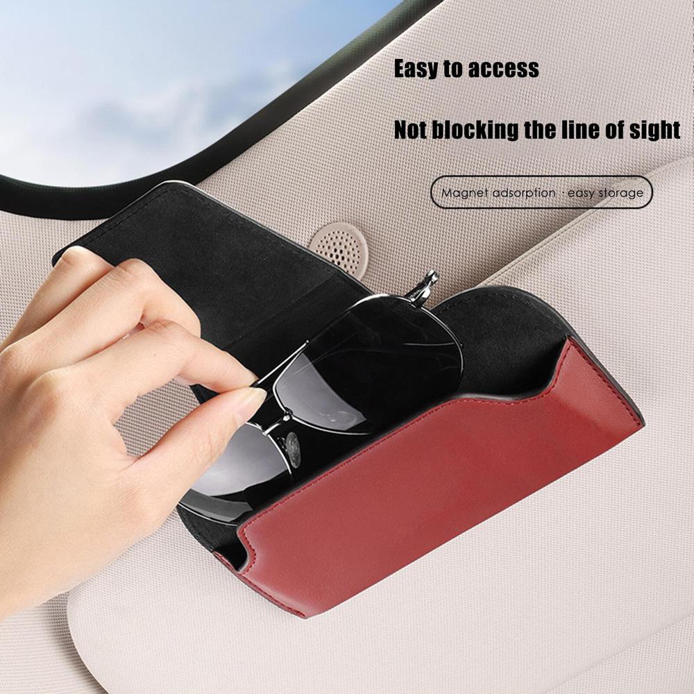 Автомобильный солнцезащитный козырек, держатель для солнцезащитных очков, зажим для очков, кожаный чехол для хранения