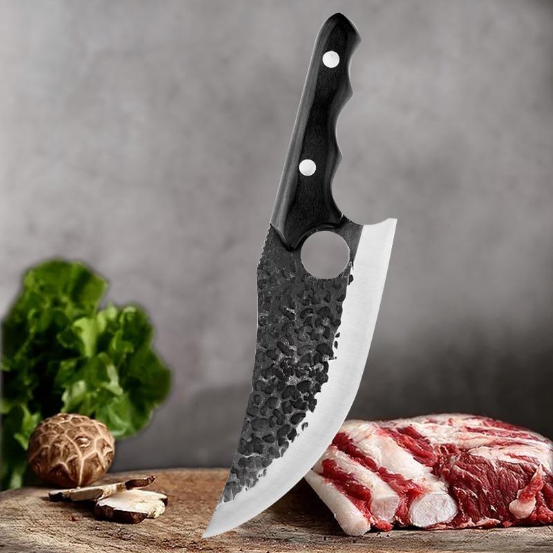 Нож для обвалки из нержавеющей стали Нож мясника Рыболовный нож Ручная ковка Тесак для мяса Кухонный нож шеф-повара