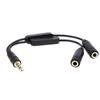 1 In 2 Out 3.5Mm Male To Double Mono 3.5Mm Female Headphone Y Splitter Cable