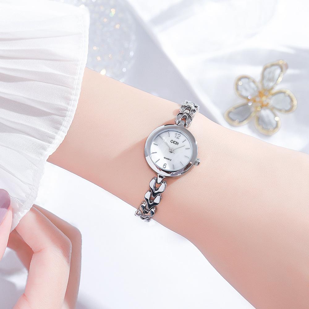 Simple Casual Disc Quartz Watch, Fashionable Ladylike Bracelet Watch, Fresh Daily Student Watch