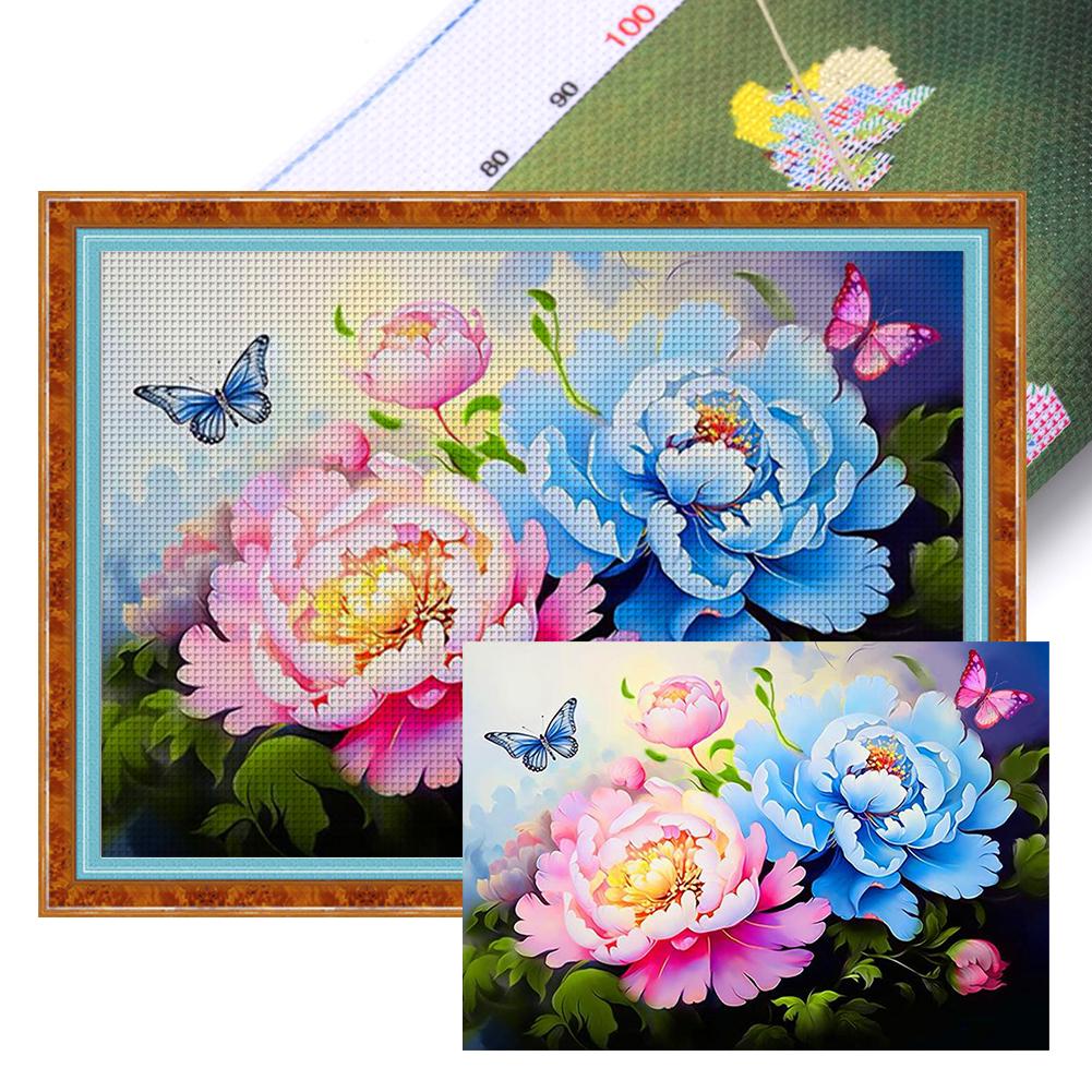 Полный комплект для вышивки крестиком из эко-хлопка 9CT Printed Flower Art