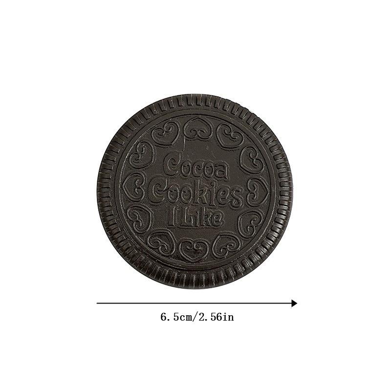 1 шт. симпатичное шоколадное печенье в форме печенья Oreo с шоколадным дизайном, зеркало для макияжа с 1 расческой, набор для женщин, складное зеркало для макияжа