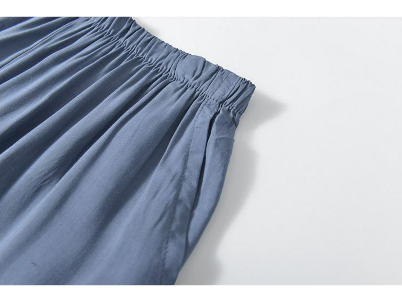 Мужские шорты для сна из хлопка и шелка средней длины - Прохладные, Повседневные, Большого размера для среднего и пожилого возраста