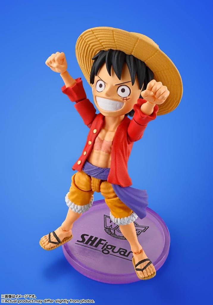 TAMASHII NATIONS World Collectable Figure x ONE PIECE Monkey Luffy 75 мм окрашенная подвижная фигурка SHFiguarts D. приблизительно. ПВХ и АБС