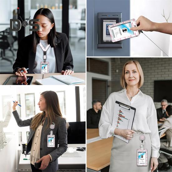 Держатель для удостоверения личности с ремешком для учителя, вертикальный брелок для бейджа и брелок для медсестры, учителя, сотрудника службы безопасности