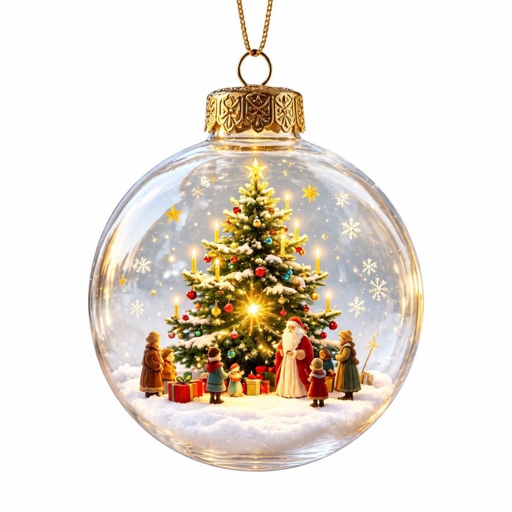 Plastic Christmas Tree Bauble Lighted Hanging Ornament New LED Light Ball Holiday Decor