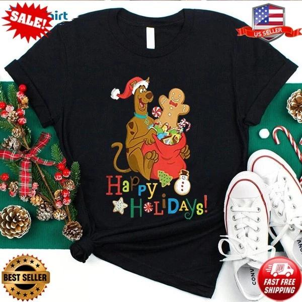 Scooby Doo Gifts Christmas T shirt, Happy Holiday Christmas T-shirt S-5XL