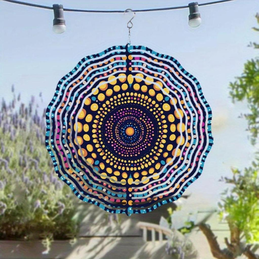 10-Inch Metal Wind Spinner | Multi-Color Reflective Garden Decor with 360° Rotating