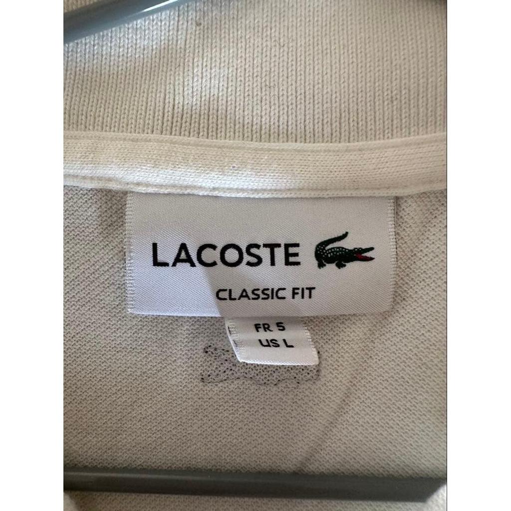 Б/у размер L LACOSTE Lacoste рубашка-поло большой циферблат винтаж