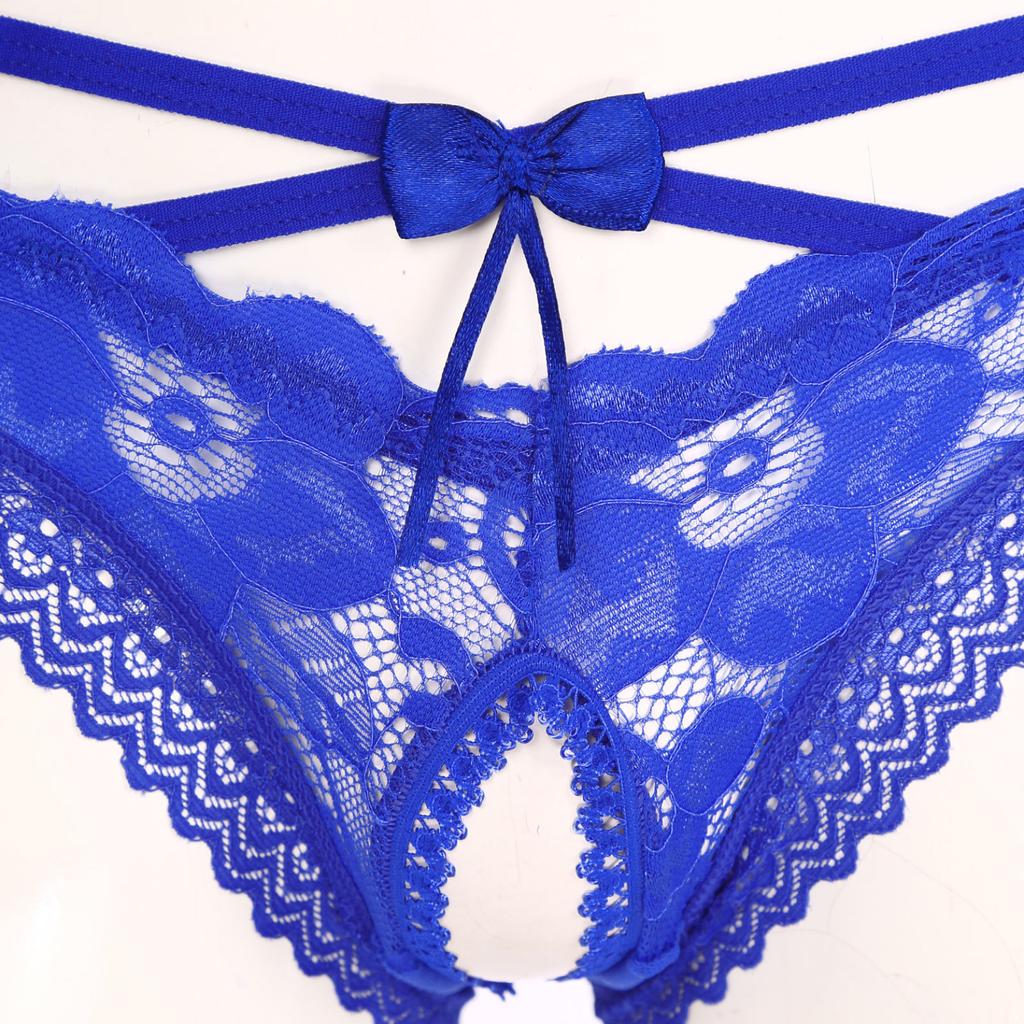 Men Sexy Lace Lingerie Knicker Briefs Sissy Underwear Bowknot Crotchless Panties Underpants Nightwear