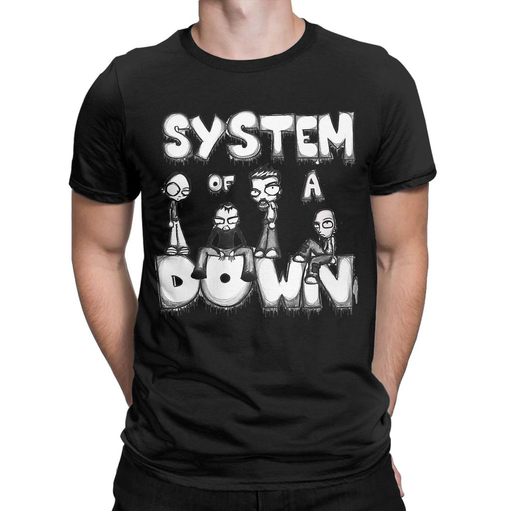 Novelty Punk Rock Band System Of A Down Tshirt Unisex Round Neck Short Sleeve Clothing Cotton Summer Top Tee