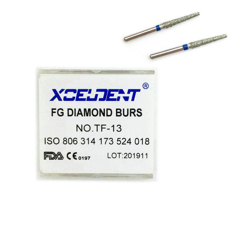 10 шт., стоматологическая алмазная дрель, средняя полировка, разглаживание для высокоскоростного наконечника, инструменты для отбеливания зубов, стоматологические инструменты TF-13