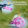 Kids Scooter, Double Brakes, Metal Frame, Footrest, Foldable, 3-8 Years, Pink