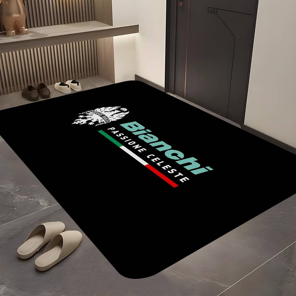 B-bianchi-S Bicycle Logo Floor Mat Non-Slip Laundry Room Mat Laundry Decor Balcony Child Living Room Household Carpets