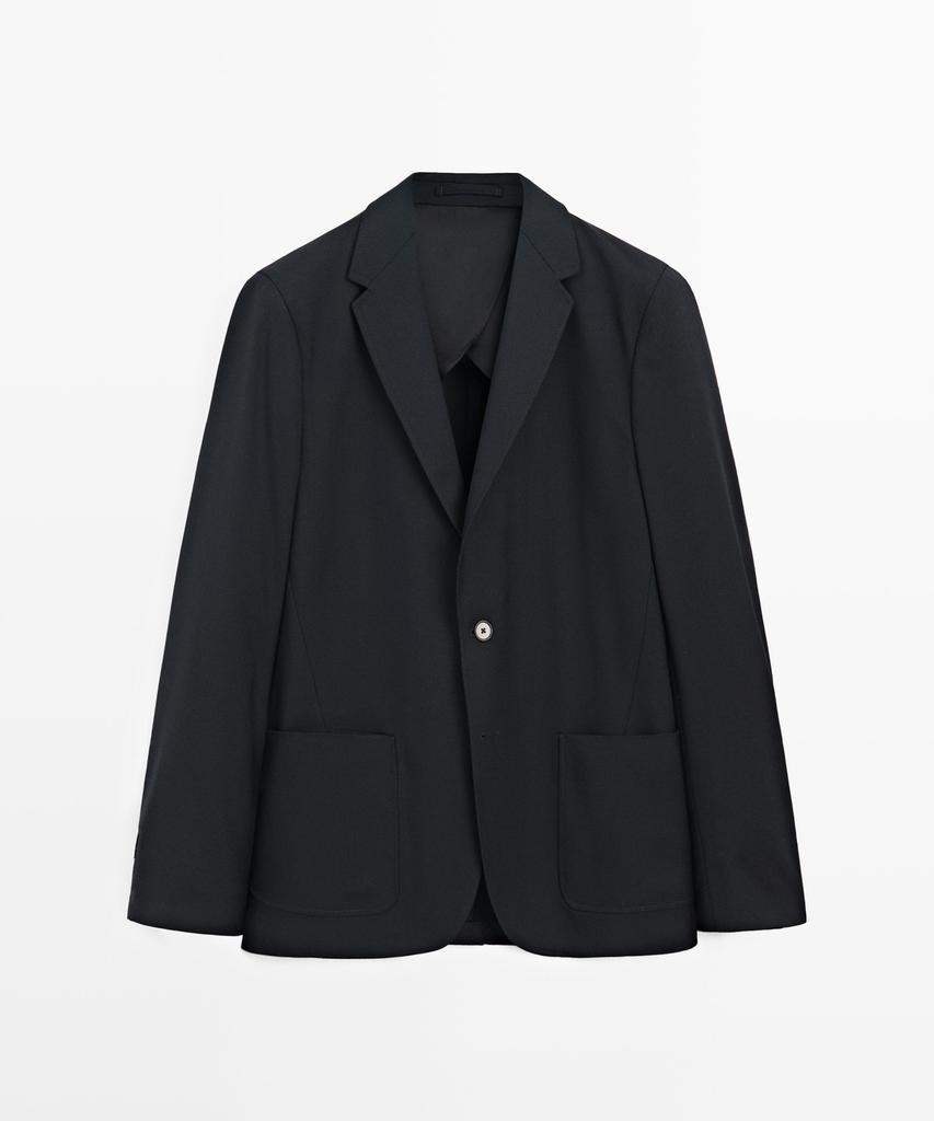 Massimo Dutti Cool Wool Textured Blazer