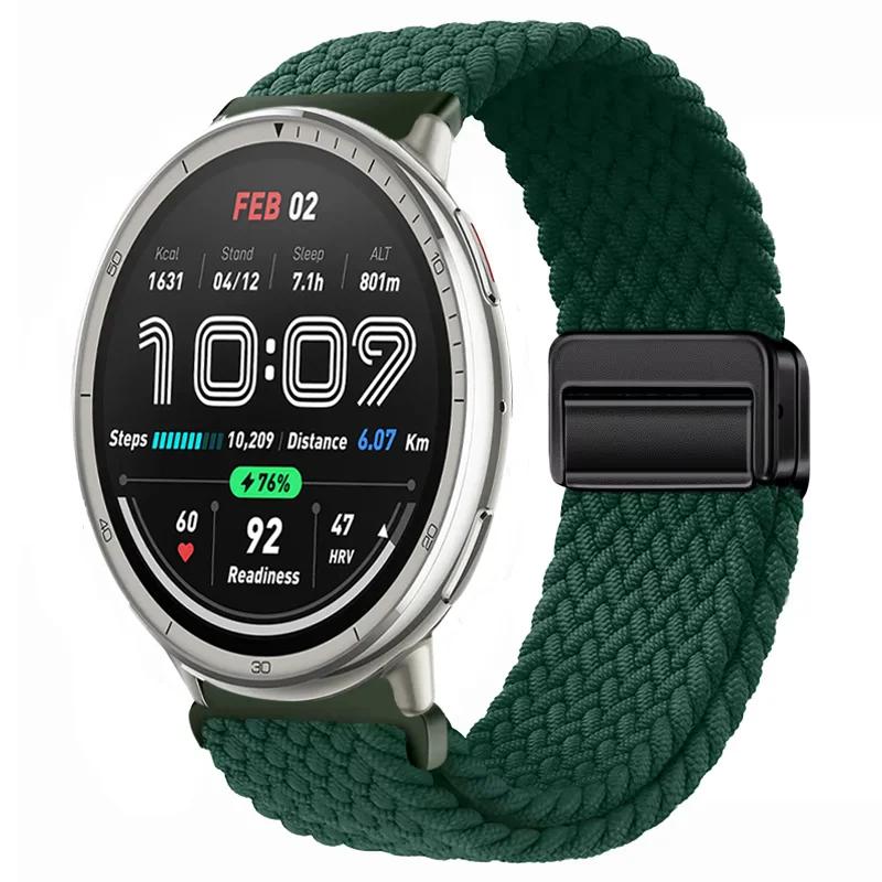 20 мм 22 мм Плетеный нейлоновый ремешок для Amazfit Active 2/GTS 4 Mini Магнитный ремешок Браслет Amazfit Bip 6 5 GTR 4/Balance Браслет