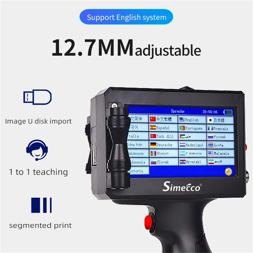Russian Language System Portable Handheld Inkjet Printer Production Date Barcode Label Coding Machine Batch Number QR Code Constant Fast Drying